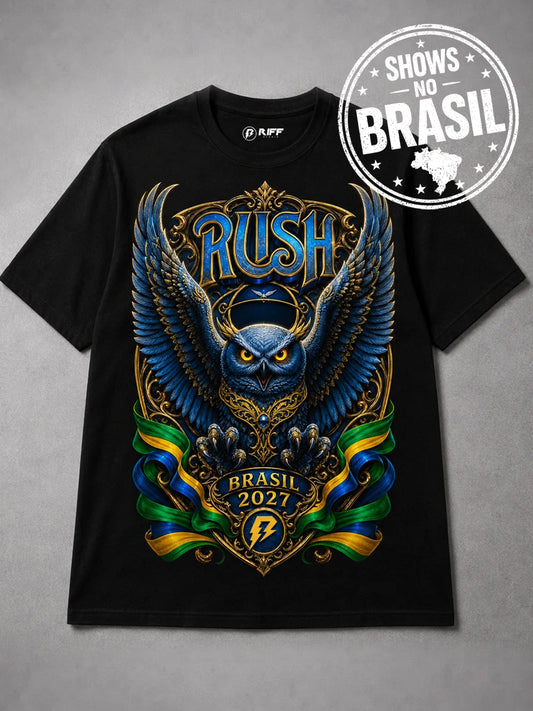 Camiseta RUSH Brasil 2027 Preta RIFF STUDIO
