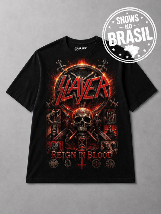Camiseta Slayer Reign in Blood Preta RIFF STUDIO